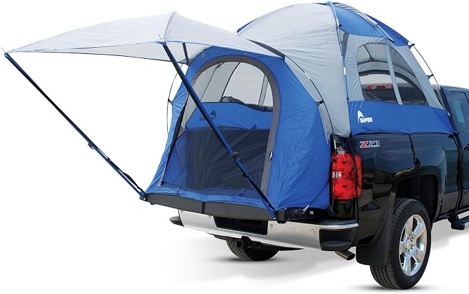 Napier Sportz Truck Tent | Pickup Truck Bed Camping Tent | Full Rainfly for Water Protection | Sturdy and Spacious 2-Person Truck Tent | Easy 15-Minute Setup | Blue/Gray