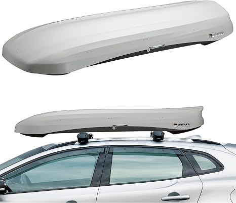 INNO WEDGE660 White 11 cu ft, Roof Rack, Roof Box, Cargo Box, hard shell, Low profile, Cargo Box, Dual‑Side Opening with Locks, Made in Japan, Compatible with Aero & Square Bars, Tool Free install