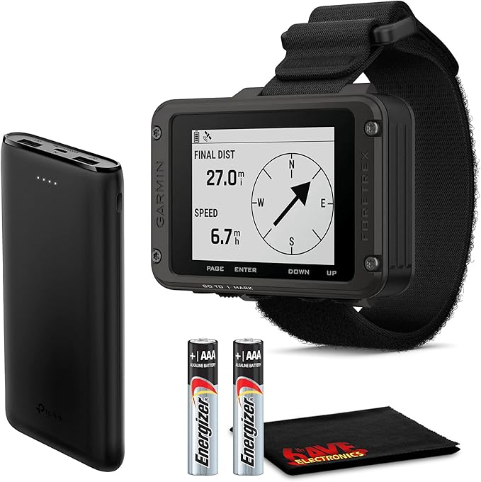 Garmin Foretrex 801 - Wrist-Mounted GPS Navigator Bundle | For Hiking, Hunting & Outdoor Navigation | Multi-Band GNSS | Longer Battery Life