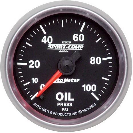 Auto Meter 3653 2-1/16" 0-100 PSI Full Sweep Electric Oil Pressure Gauge