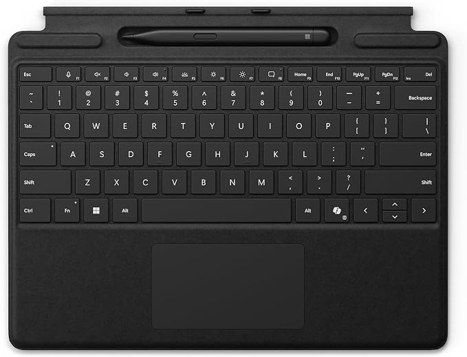 Microsoft Surface Slim Pen (2nd Edition) and Pro Keyboard for Pro (11th Edition), 9, and 8 Black