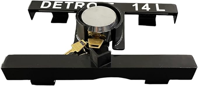 Computer Security Lock for Detroit Diesel 14 Liter Engine, Black and Silver