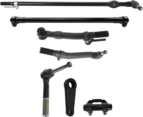TRQ Front Steering Kit Drag Link Pitman Arm Tie Rod Tie Rod Adjusting