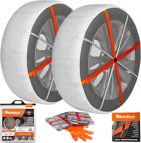 AutoSock for Commercial Vehicles and Trucks AL79, Snow Socks for Tires, Pack of 2