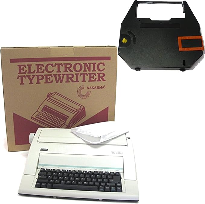 Nakajima WPT-150 Portable Electronic Typewriter Bundle | Correct Film Ribbon, (2 items)