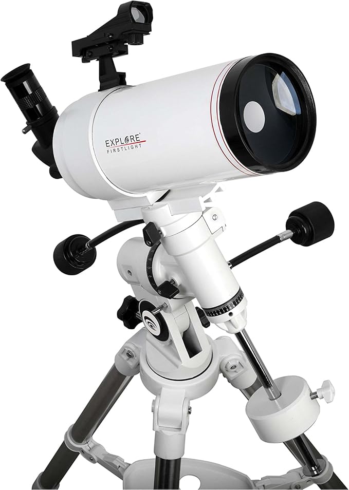 Explore Scientific FL-MC1001400EQ3 First Light Tube sutov-Cassegrain Telescope with Exos Nano, 100mm, White