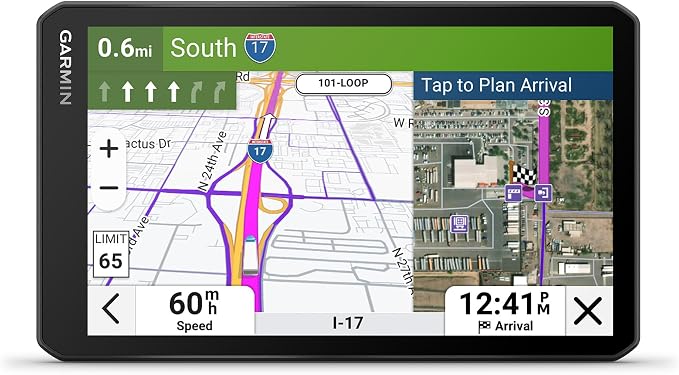 Garmin dezl OTR720, Large 7' GPS Navigator, Custom Truck Routing, Satellite Imagery, Wind Speed, Community-Shared Loading Docks & Parking Availability (Renewed)