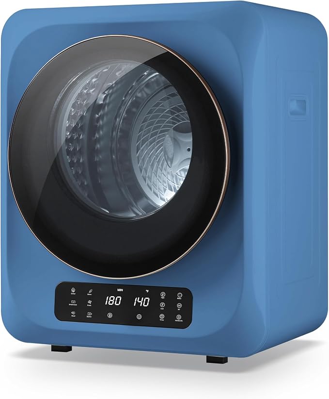 1.8 CU.FT. Portable Dryer for Apartment Laundry, Portable Clothes Dryer with Boot Dryer & 6 Drying Modes, LED Control Panel, Stainless Tub, Compact Dryer for Apartment, RVs, Dorms
