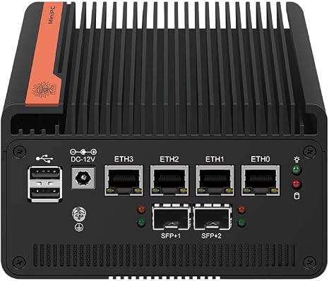 Firewall Appliance 10GbE Mini PC with SFP+, Intel Alder Lake N100 (4C/4T) 4xIntel I226-V 2.5GbE 2*Intel 82599ES 10GbE Firewall LTE Router Support AES-NI (N150, NO RAM NO ROM)