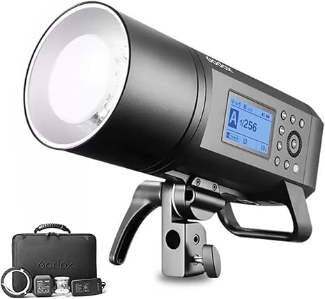 Godox AD400 Pro AD400Pro Outdoor Flash Strobe, Portable 400Ws 2.4G TTL | 1/8000 HSS Monolight, 0.01-0.9s Recycle, 30W LED Modeling Lamp, GODOX AD 400 Pro Kit with Rechargeable Battery & Bowens Mount