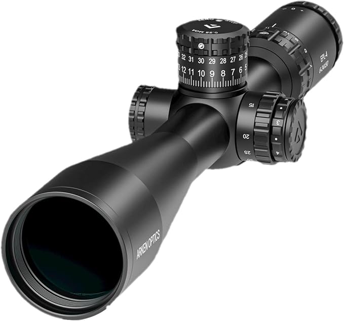 Arken Optics EPL4 6-24x50 FFP Lightweight Hunting Rifle Scope, Illuminated Reticle Scope with Zero Stop Turrets, 30mm Tube, Versatile Outdoor Optic for Hunting, Range Practice and Field Use