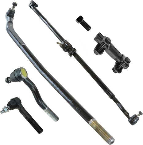 TRQ Steering Kit Tie Rod End Drag Link Adjuster Steering 6 Piece