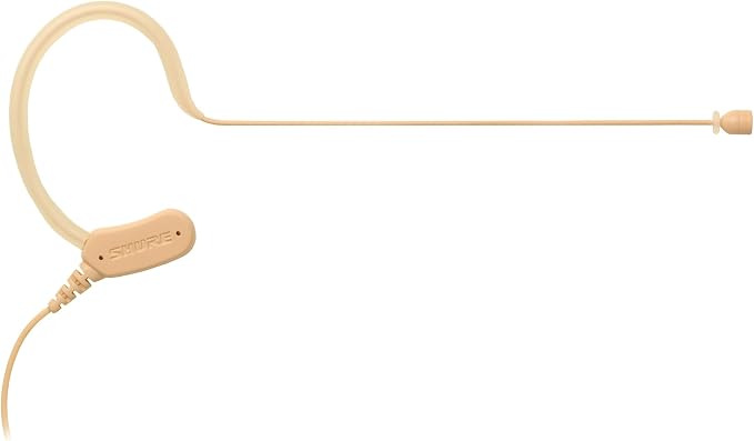 Shure Microflex MX153 Earset Headworn Microphone - Tan | Omnidirectional earset mic with TQG/TA4F connector for Shure wireless bodypack transmitters; discreet fit