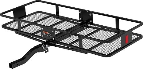 CURT 18153 Folding Hitch Basket Cargo Carrier, 60" x 24", 500 lb