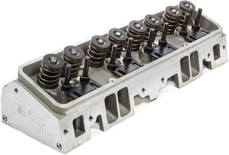 FLOTEK 102505 Cylinder Head, Assembled, 2.020/1.600 in Valves, 180 cc Intake, 64 cc Chamber, 1.460 in Springs, Straight Plug, Aluminum, Compatible with Small Block Chevy, Each
