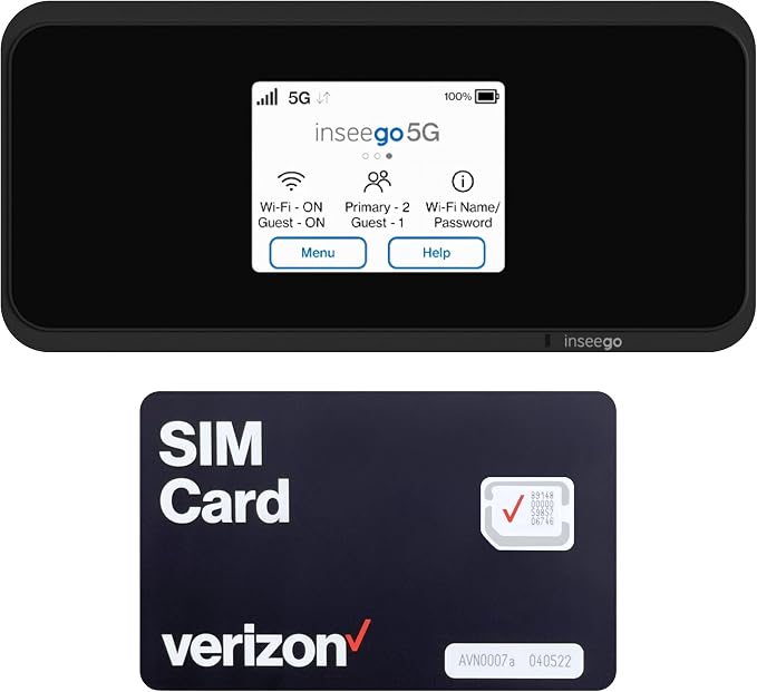 5G Mobile Portable WiFi, Verizon Wireless Jetpack Inseego MiFi M2100, Free VPN Mobile Hotspot for Travel, Unlocked Globally, Speed Up to 2,7 Gbps, Use 8 hrs, EVDO-LINK Bundle (Budget)