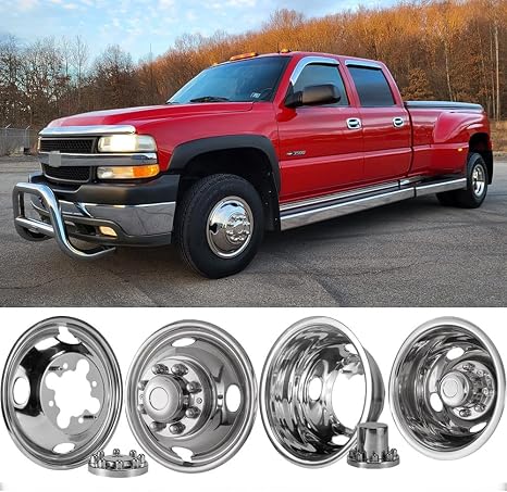 4pcs 16" Dually Wheel Simulators for Chevy GMC 3500 2001-2007 Hub caps