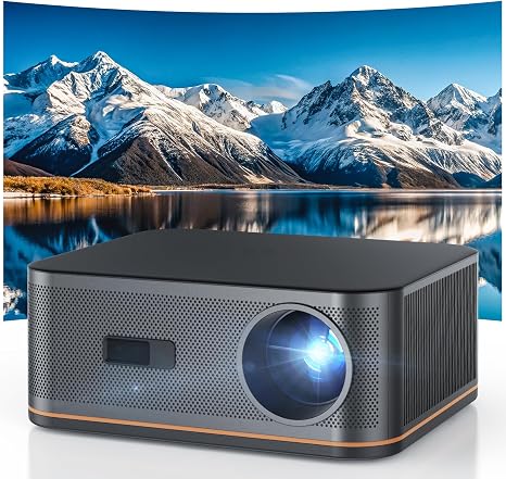 HAPPRUN 2000 ANSI 4K Decoding Projector with WiFi and Bluetooth, Auto Focus | 300'' Display for Indoor/Outdoor, Portable Home Theater, Smart Movie Projector Compatible with Phone/TV Stick/PC/PS5