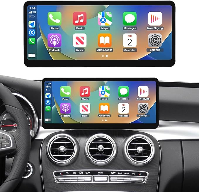 2026 12.3" CarPlay Android Auto Screen for Mercedes-Benz C/GLC