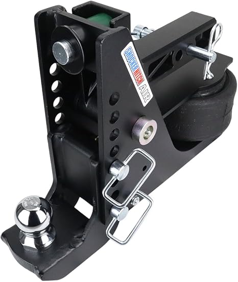 Shocker Max Black Air Ride Drop Hitch 4-1/2"- 8-1/2" Drop, Fits 2" Hitch Has 2" Ball - 14,000 lbs