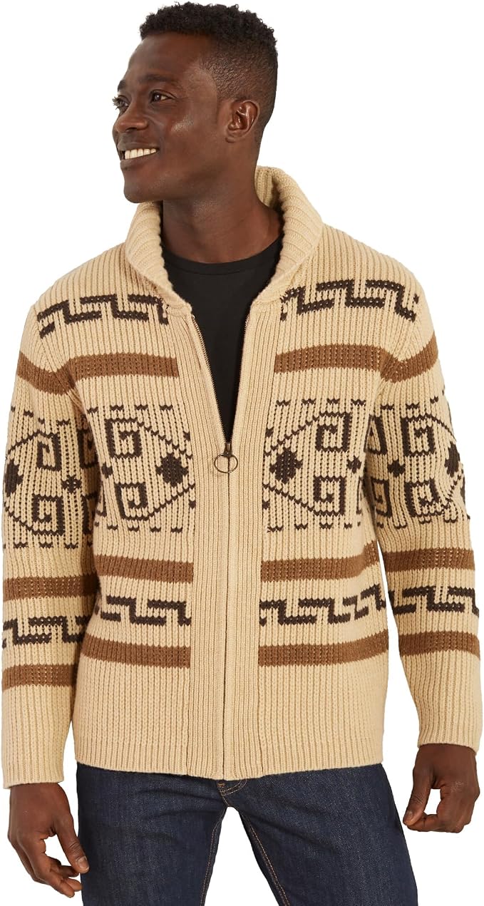 Pendleton Men's The Original Westerley Wool Cable Knit Zip Cardigan Sweater