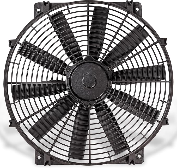 Trimline Black 24-Volt Reversible Electric Fan, Pusher-Puller Fan (11624), Car Accessories, 16 Inches