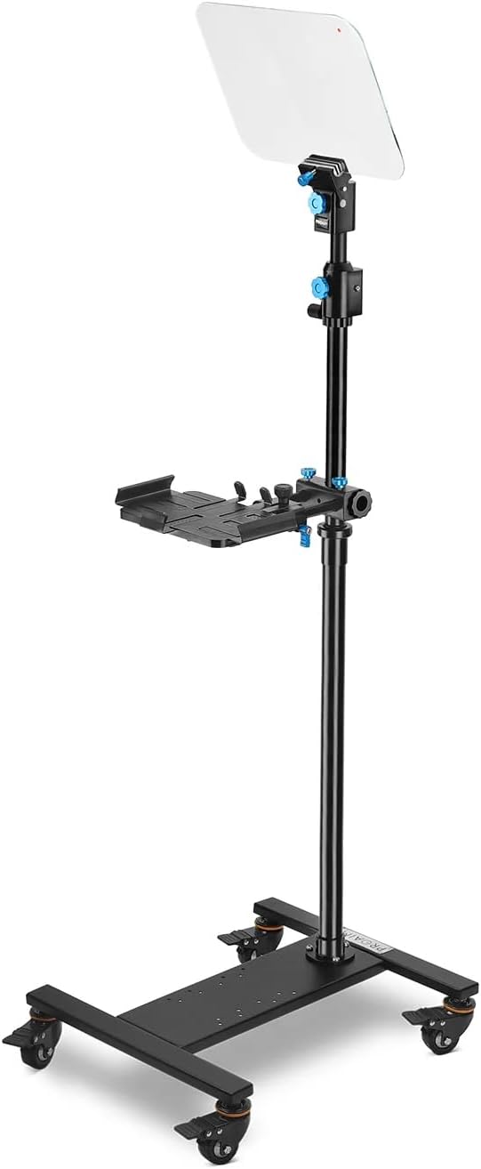 Proaim Professional Speech Teleprompter for Tablets, Laptops & Monitors | Features a telescopic stand, 60/40 beam splitter glass, and supports displays up to 17 inches