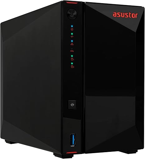 Asustor AS5402T, 2 Bay NAS, Intel Quad-Core 2.0GHz CPU, 4X M.2 NVMe SSD Slots, 2x2.5GbE Ports, 4GB DDR4 RAM, Cloud Storage for Gaming and Live Stream, Network Attached Storage(Diskless)