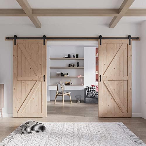 Double 36X80 Barn Door Wood with Hardware Included (72 barn Door)