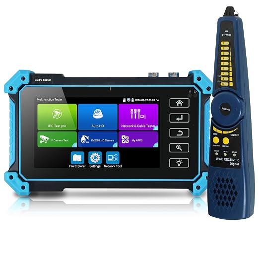 CCTV Tester IPC-5200 Plus,Full HD Display Video Monitor,8MP CVI TVI AHD SDI CVBS Tester with Cable Tracer, IP Discovery, 5inch IPS Touch Screen IP Camera Tester, PTZ Control,VGA and HDMI Input