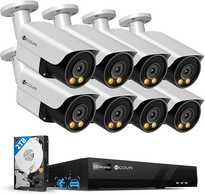 4COVR 4K PoE Security Camera System 8CH with 2TB HDD, LY37YX8M0808-1