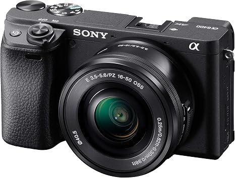 Sony Alpha a6400 Mirrorless Camera: Compact APS-C Interchangeable Lens Digital Camera with Real-Time Eye Auto Focus, 4K Video, Flip Screen & 16-50mm Lens - E Mount Compatible - ILCE-6400L/B, Black | 16-50mm - E Mount Compatible - ILCE-6400L B, 4K Video, R