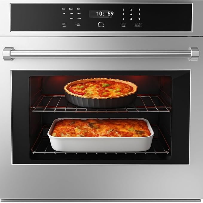 PioneerWorks 30" Electric Single Wall Oven, 4.8 cu.Ft. Capacity AirFry True Convection, Self Cleaning, Stainless Steel Freestanding Electric Range Oven with Front Control, Silver