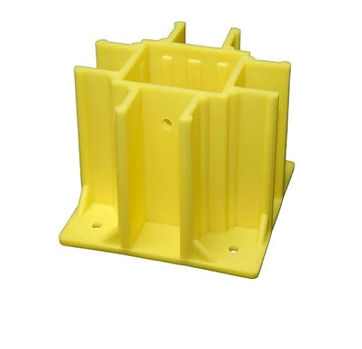 Safety Boot SB024-B Yellow OSHA Compliant Guardrail Base w/Toeboard Slots (24 Ct.)