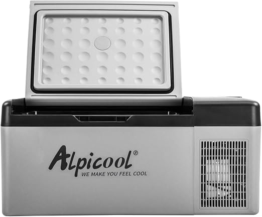 Alpicool C15 Portable Car Freezer,12 Volt Refrigerator, 16 Quart (15 Liter) Fast Cooling 12V Car Fridge -4℉~68℉, Car Cooler, 12/24V DC and 100-240V AC for Outdoor, Camping, RV, Truck, Boat