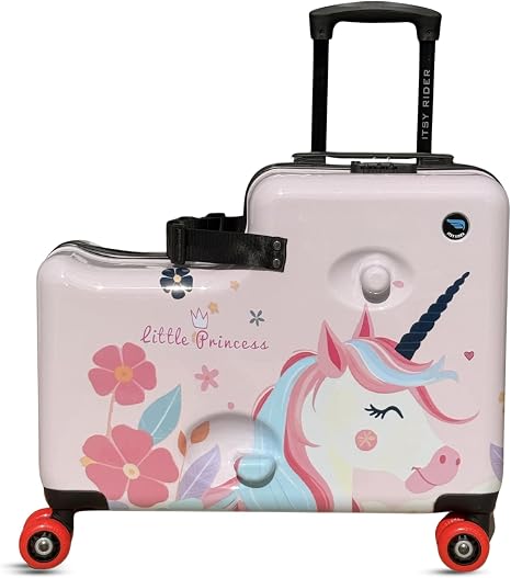 Cegali Itsy Rider Kids Ride-on Suitcase with Spinner Wheels (Pink Unicorn)