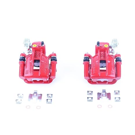 PowerStop Rear Red Powder Coated Brake Caliper Pair for Ford Mustang 1994-01 | Ford Mustang 2003-04 - High-Temp Brake Caliper Upgrade, S4824A