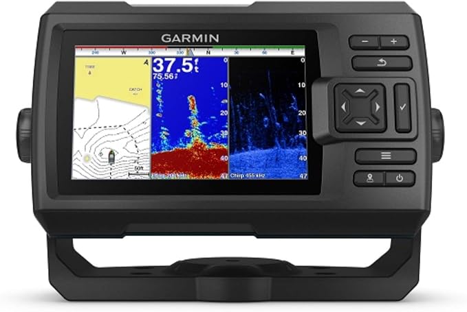 Garmin 010-01872-00 STRIKER 5CV with Transducer, 5" GPS Fishfinder, CHIRP Traditional And ClearVu Scanning Sonar Transducer, Built In Quickdraw Contours Mapping Software