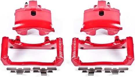 PowerStop Rear Red Powder Coated Brake Caliper Pair for Chrysler Aspen 2007-09 |Dodge Durango 2004-09 |Ram 1500 2002-10 |Ram 1500 Van 2002-03 - High-Temp Brake Caliper Upgrade, S4836