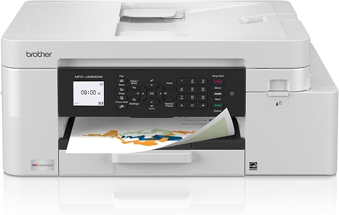 Brother INKvestment 4355 Wireless Color Inkjet All-in-One Printer with 1.8” Color Display and Manual Feed Slot | Includes Refresh Subscription Trial(1) (MFC-J4355DW) | 1.8-inch display, manual feed slot