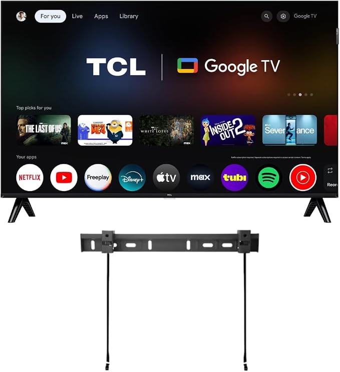 TCL 43" Class Q3K Series Full HD QLED, HDR 10, HVA Panel, Motion Rate 120, 60Hz, Bluetooth, FullView + Free Wall Mount (2025) (Renewed)