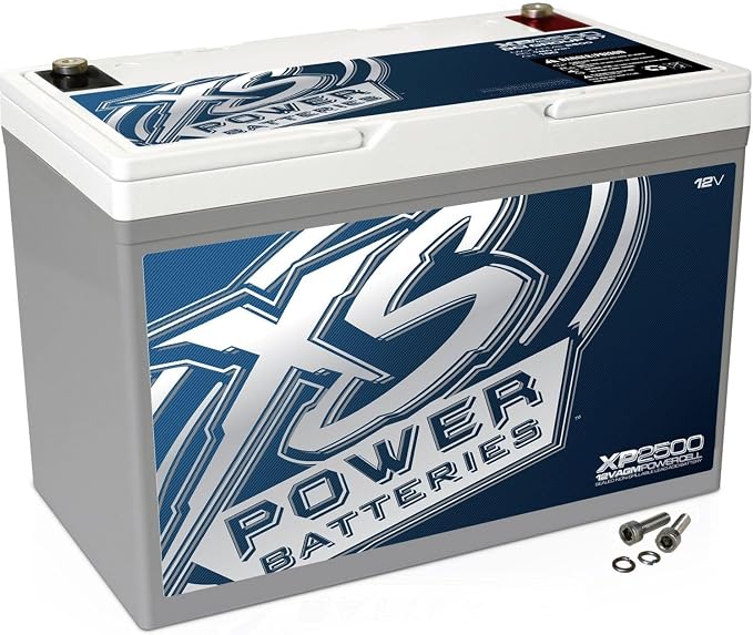 XS Power XP2500 XP Series 12V 2500 Amp AGM Supplemental Battery with M6 Terminal Bolt
