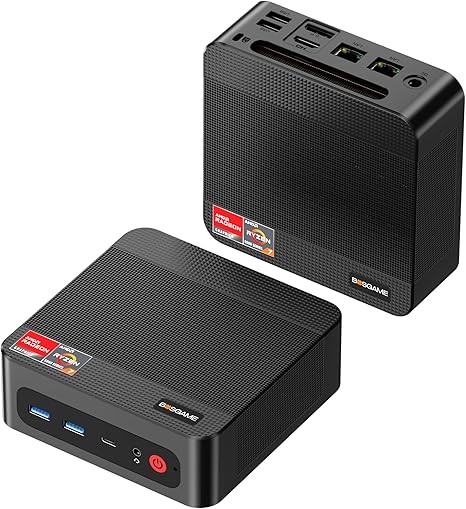 BOSGAME P3 Plus Mini PC, AMD Ryzen 7 7840HS 16GB DDR5 RAM 1TB NVMe SSD | Compact Desktop Computer w/ 5600MT/s DDR5, Dual Gigabit Ethernet, Triple 4K Display, AX210 Wi-Fi 6E BT 5.2