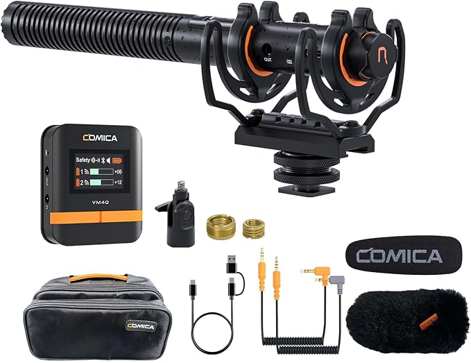COMICA VM40 Wireless Shotgun Microphone for Camera,Smartphone and PC