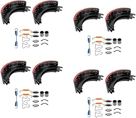 4 Pack Drum Brake Shoe Box Kit w/ 2 Lined Brake Shoe and 1 Brake Repair Kit Replaces 4707Q, Haldex 4707, GG4707QG, Freightliner ABP MK4707Q 23STAN,