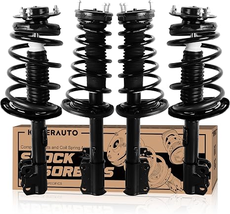 KUIPERAUTO 172307 172308 172309 172310 Front and Rear Complete Strut Assemblies Compatible for 2007 2008 2009 2010 2011 Toyota Camry Shock Absorbers w/Coil Spring(Set of 4)