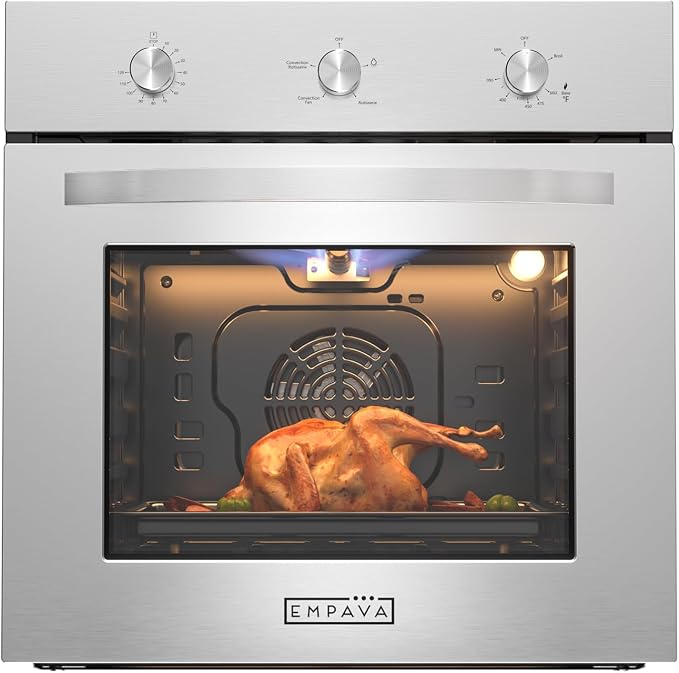 Empava 24 inch Built-In LPG Single Wall Oven with Convection and Rotisserie