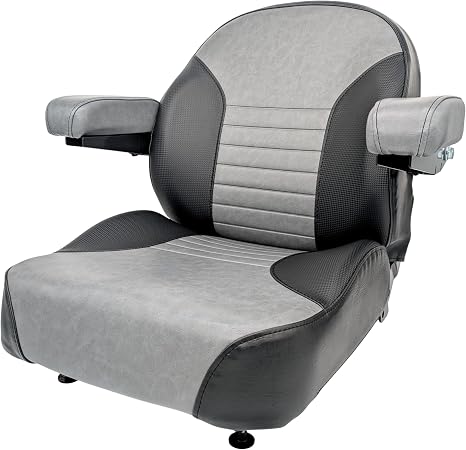 Comfort Plus Seat – 1 YEAR WARRANTY – Fits Scag, Ferris, Hustler, Gravely, Bad Boy, Kubota, Toro – Zero-Turn Mowers, Tractors & Forklifts – Cushioned Armrests – Toyota, Hyster, Yale