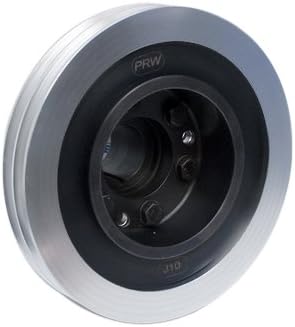 PRW 2442101 Steel 5.50" O.D. 3-Piece Design SFI Rated Neutral Balance Damper with Black Billet Aluminum Pulley for Pontiac