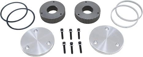 Yukon Hardcore Drive Flange Kit Dana 44 19-Spl Outer Stubs with Engraved Caps